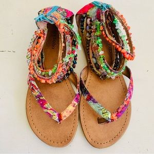 Zigi soho colorful beaded boho sandals